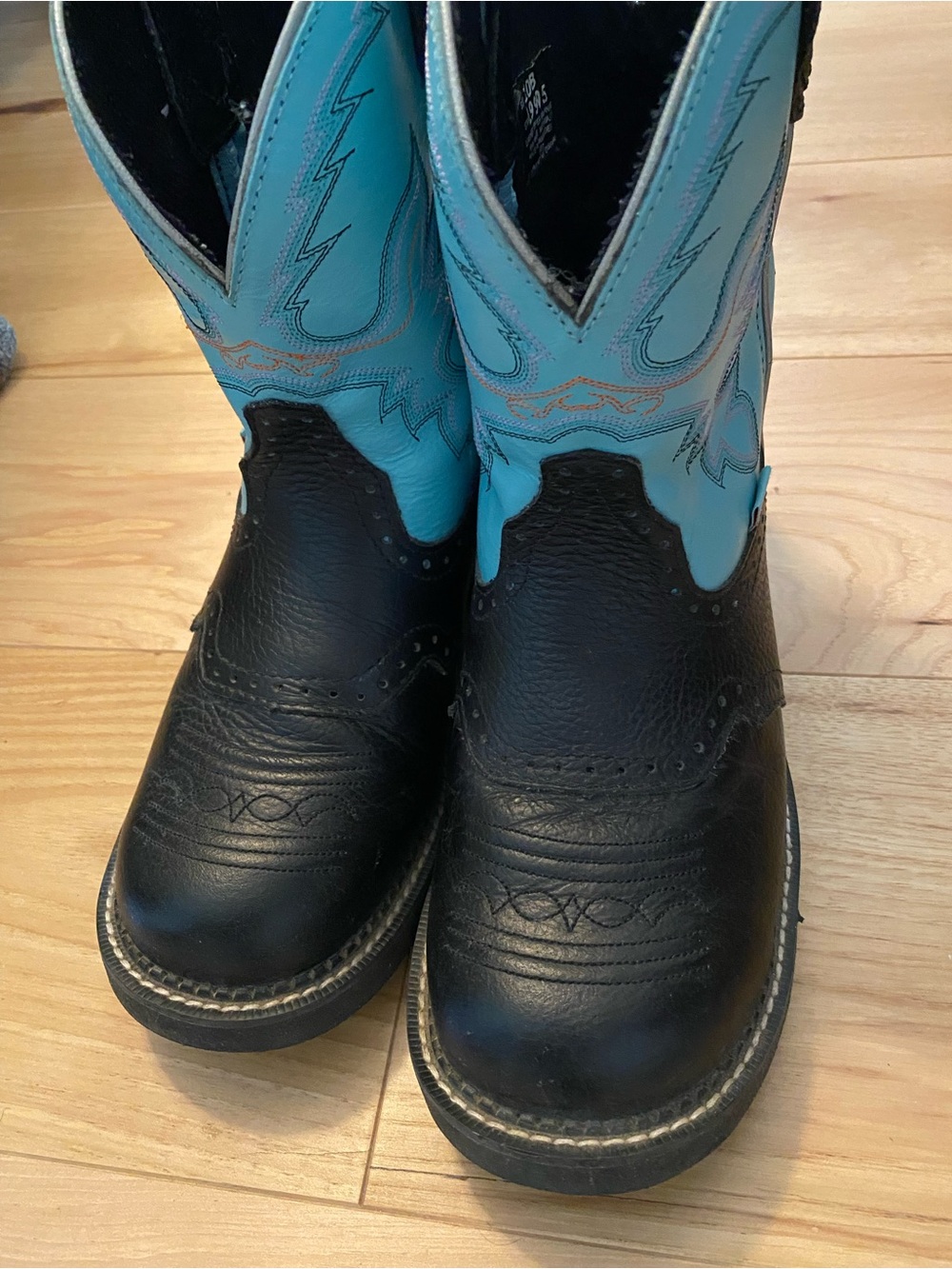 Justin Women’s Western Boots Black and Turquoise